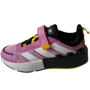 Adidas x Lego Sneakers Tech RNR Elastic Lace Shoes Pink Yellow Youth Size 5.5 38